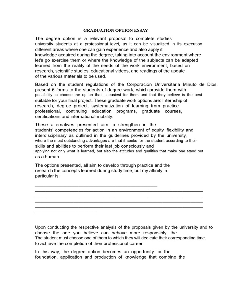 Graduation Option Essay | PDF | Knowledge | Intelligence