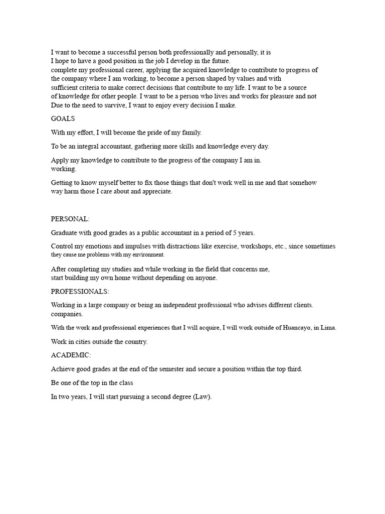 I Want To Become A Successful Person Both Professionally and Personally ...