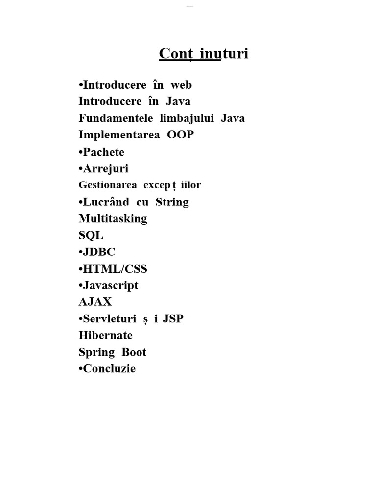 Raport de Internship Full Stack Java | PDF