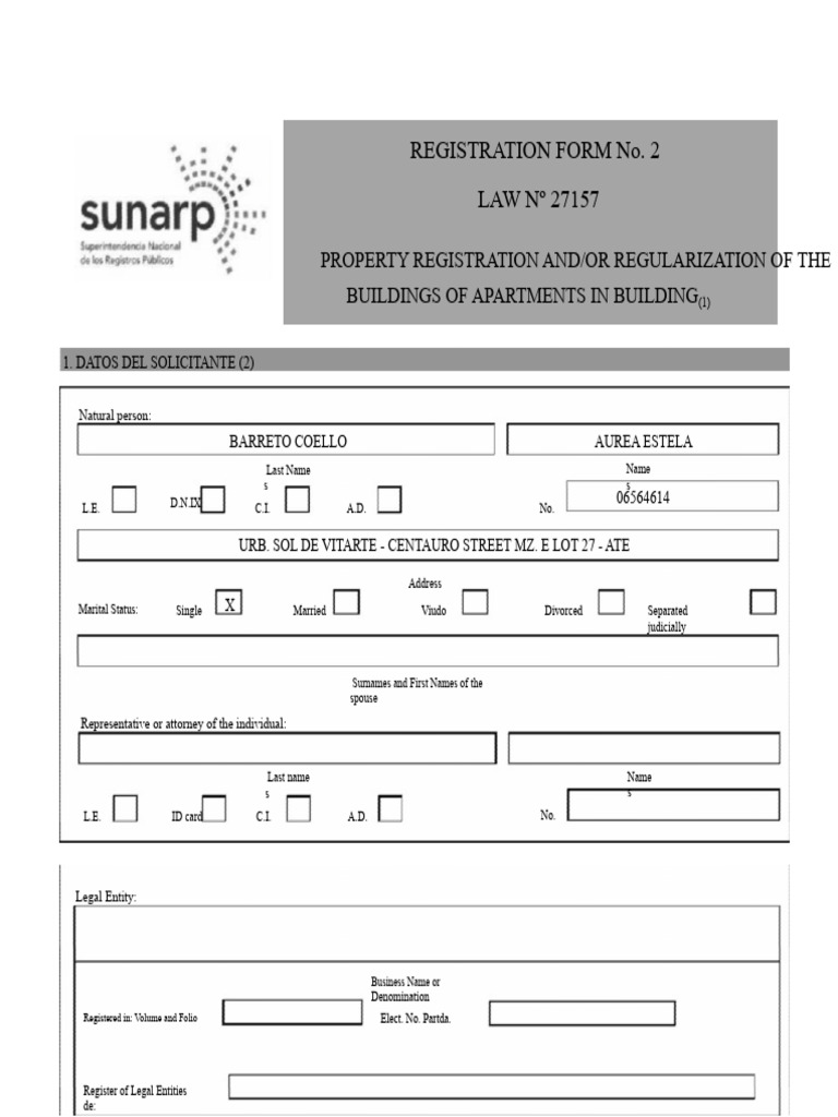Property Registration Form No. 2 | PDF | Notary Public | Common Law