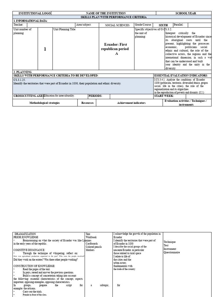 Lesson Plan Social Studies 6th Grade | PDF | Curriculum | Learning