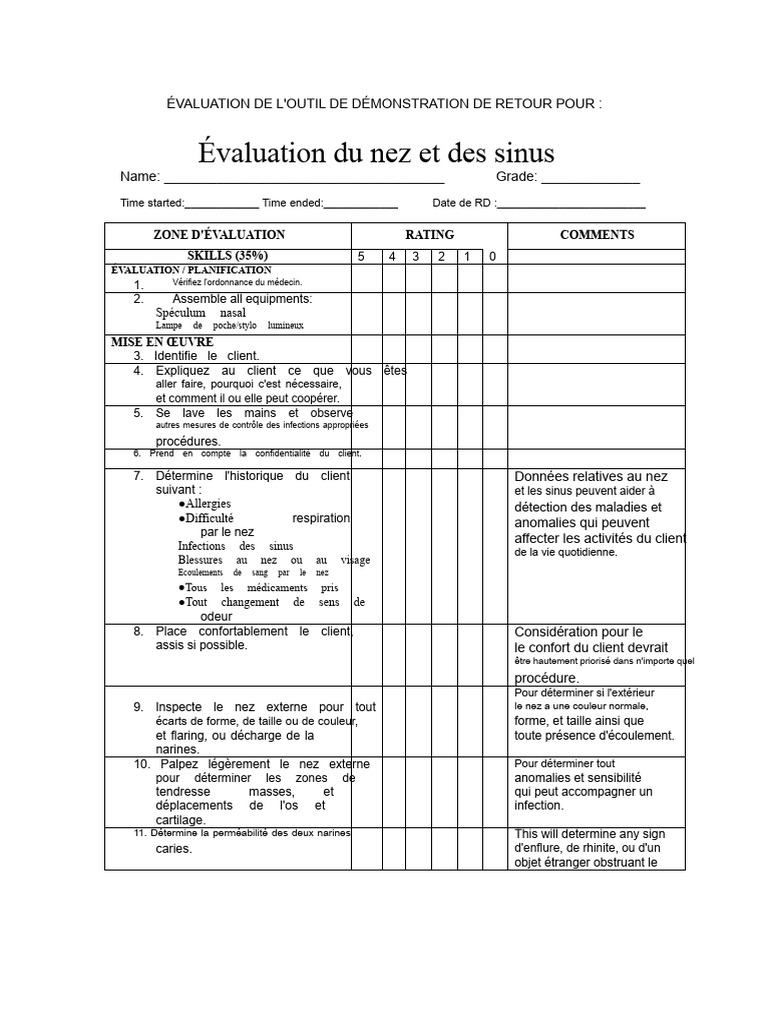 Évaluation de l'outil de retour nasal | PDF | Rhinologie