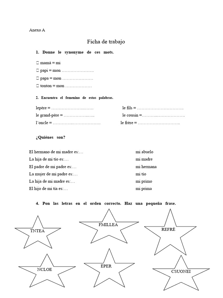 La Familia Ficha de Trabajo | PDF