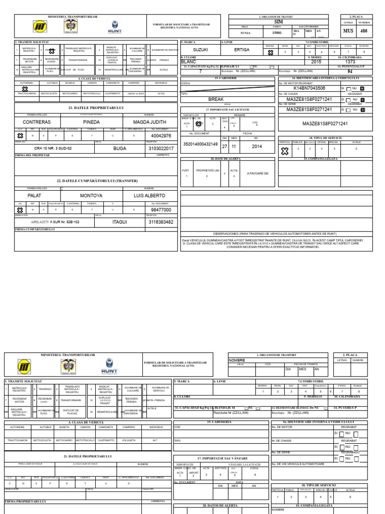 Formular Trasfer | PDF