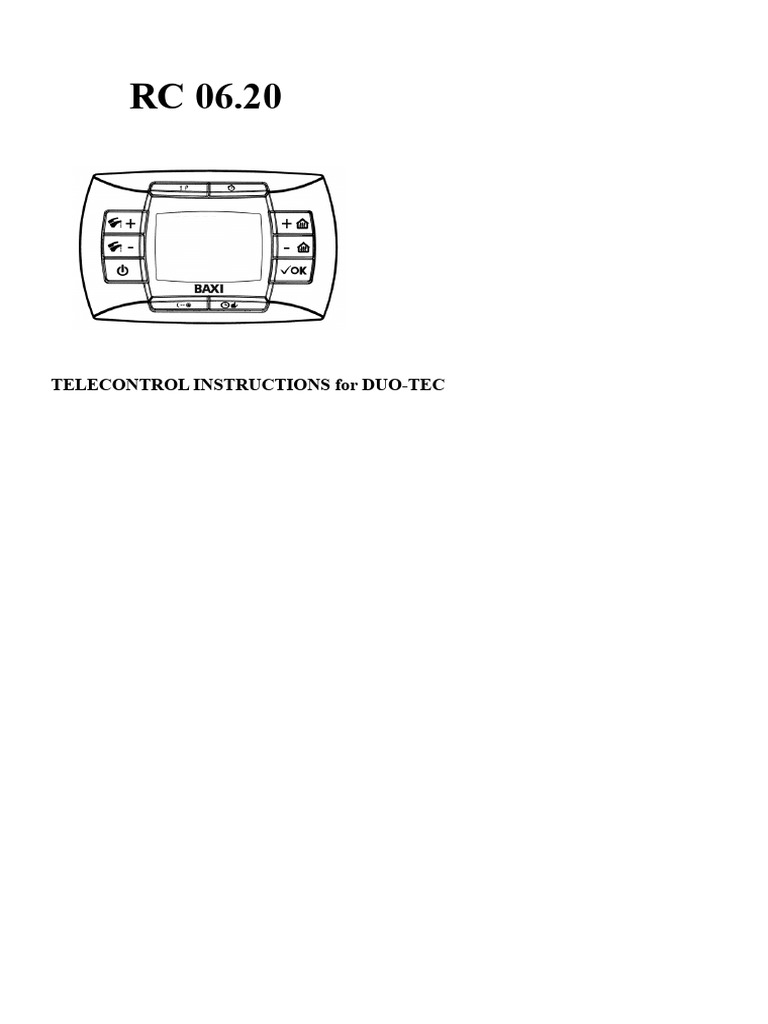 Telecontrol Instructions for DUO-TEC Boiler | PDF | Air Conditioning ...