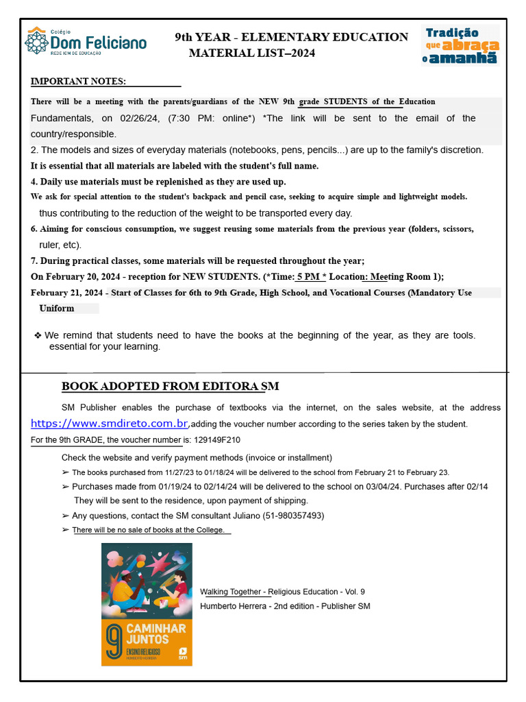 Elementary School - 9th Year - Version 1 | PDF