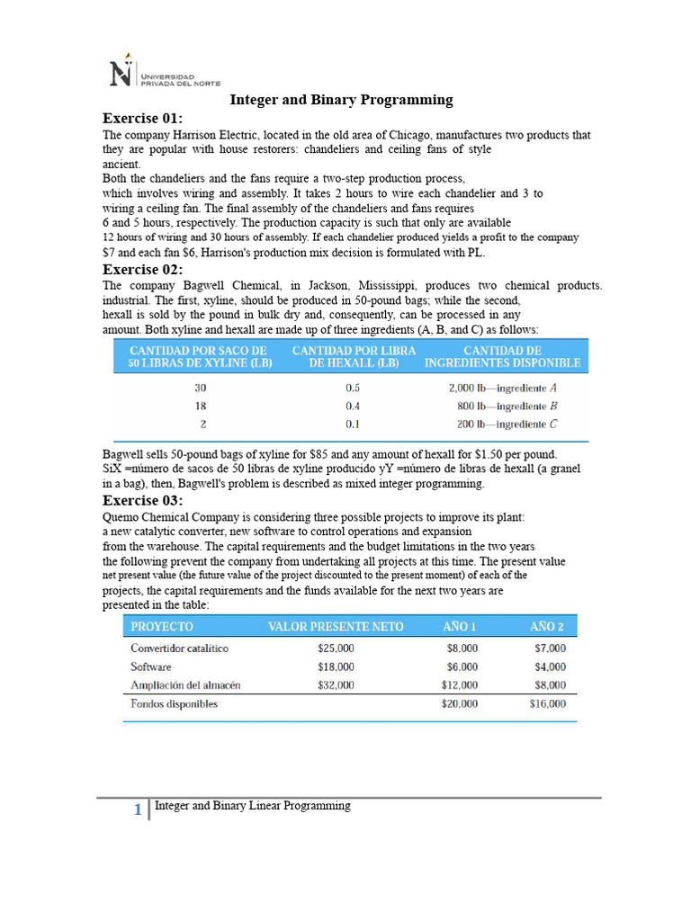 Class 02 - Proposed Exercises PLE | PDF | Applied Mathematics