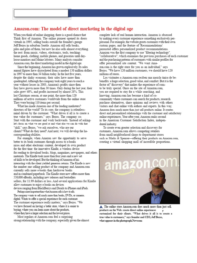 Amazon - The Direct Marketing Model in The Digital Age | PDF | Amazon ...