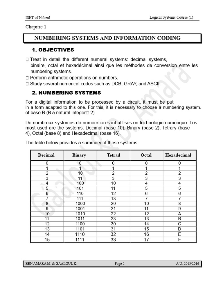 Numbering Systems and Information Coding | PDF | Lexicology | Discrete ...