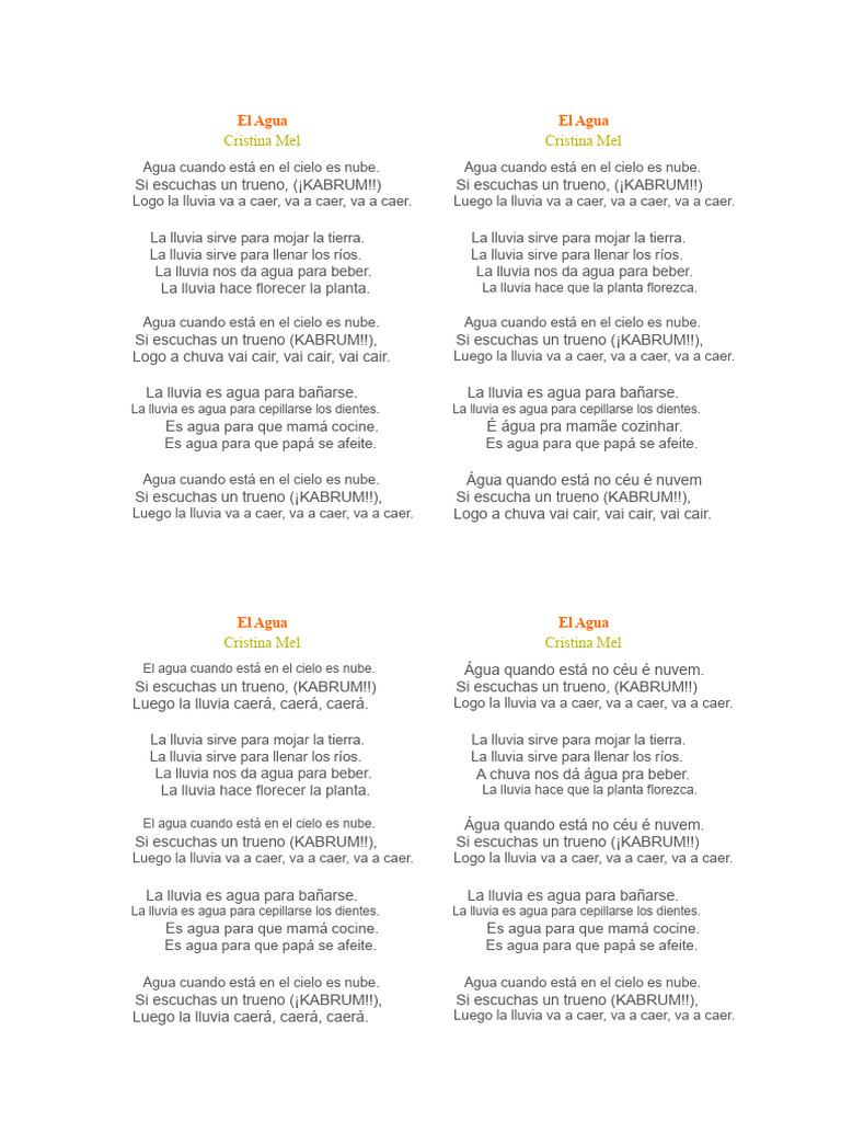 El Agua - LETRA | PDF