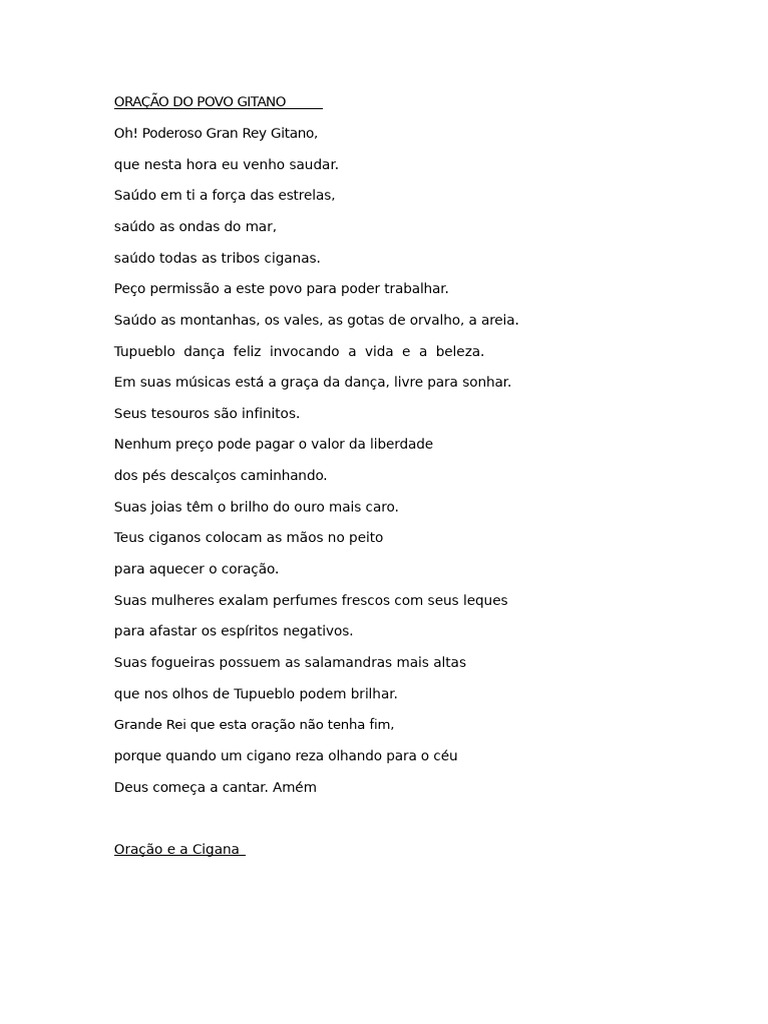 Oração Do Povo Cigano | PDF