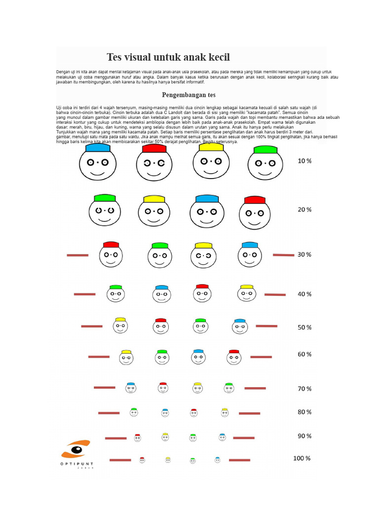 Tes Visual Anak Prasekolah: Metode dan Hasil | PDF