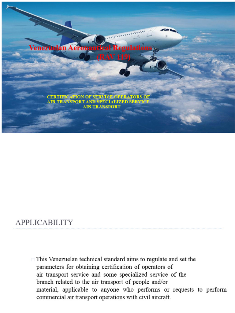 Venezuelan Air Transport Operator Certification | PDF | Aviation | Aircraft