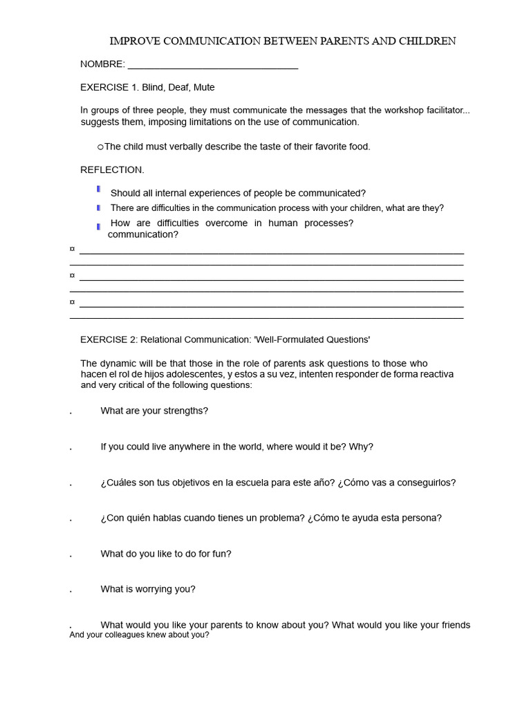 Test Parents and Children | PDF | Behavioural Sciences | Communication