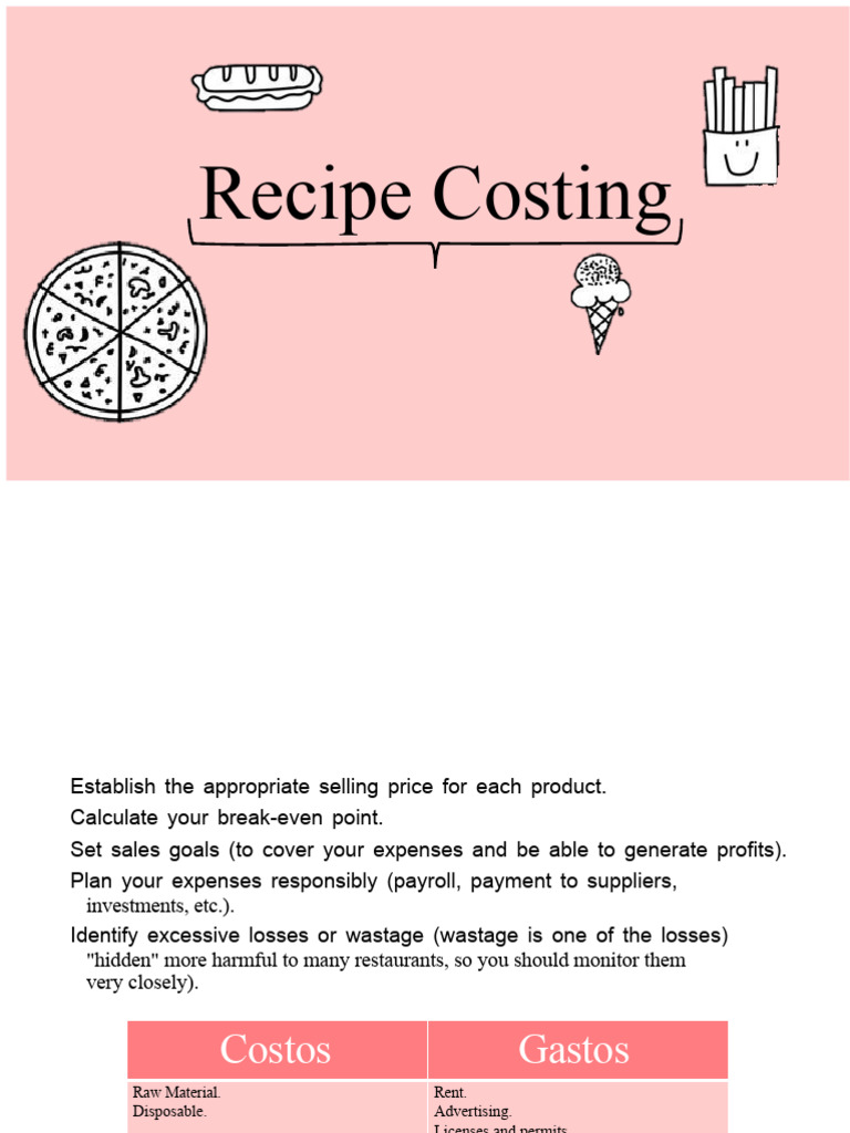 Recipe Costing | PDF | Prices | Expense