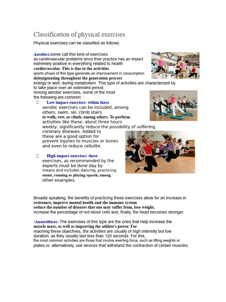 Types of Physical Exercises Explained | PDF | Flexibility (Anatomy ...