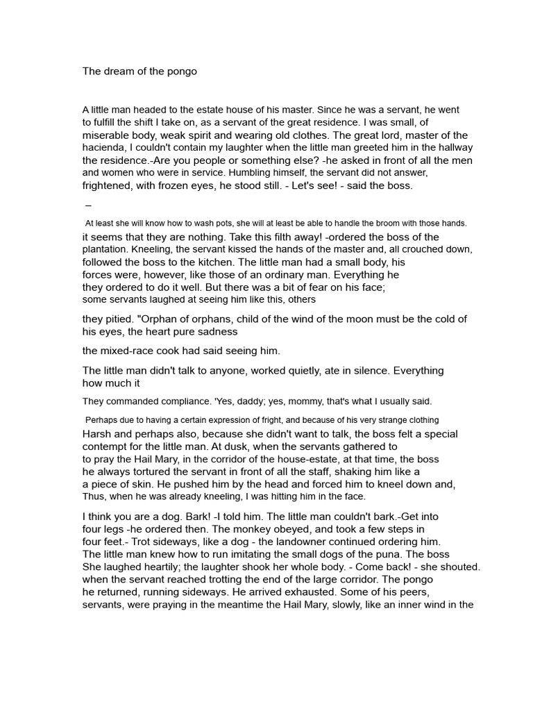 The Dream of The Pongo | PDF