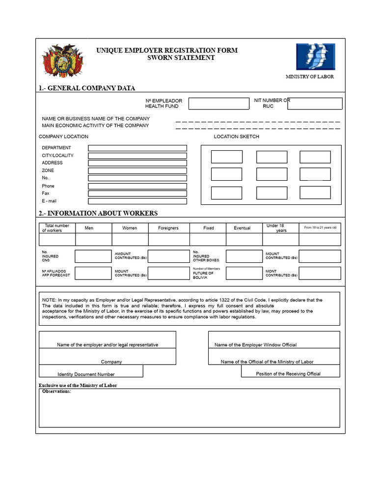 Unique Employer Registration Form Guide | PDF | Employment | Business