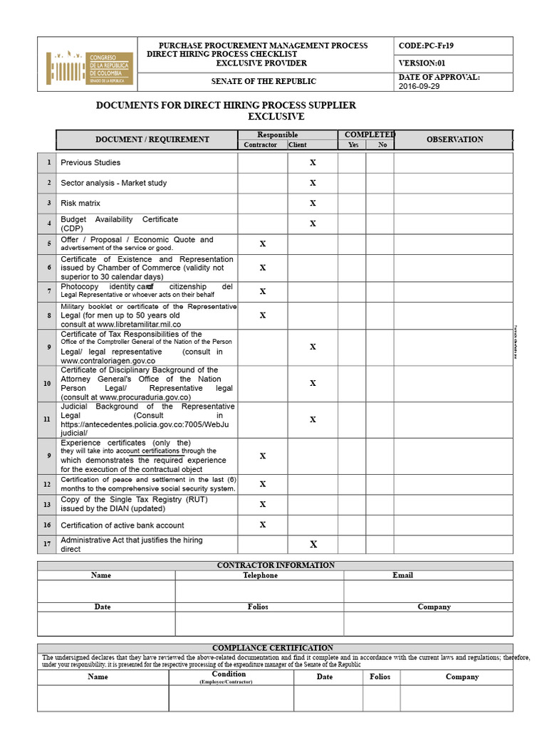 Direct Hiring Process Checklist | PDF | Government | Governance