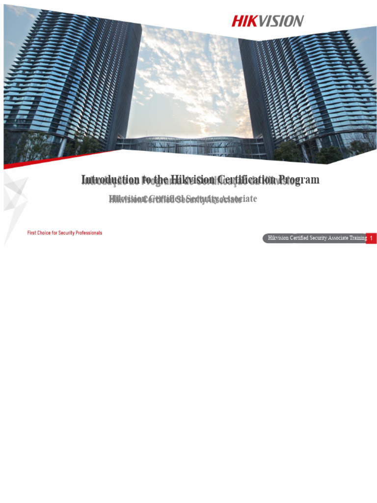 Hikvision Certification Program Overview | PDF | Closed Circuit ...