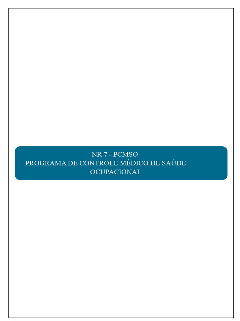 Guía del PCMSO según NR 7 | PDF | Especialidades Medicas | Medicina