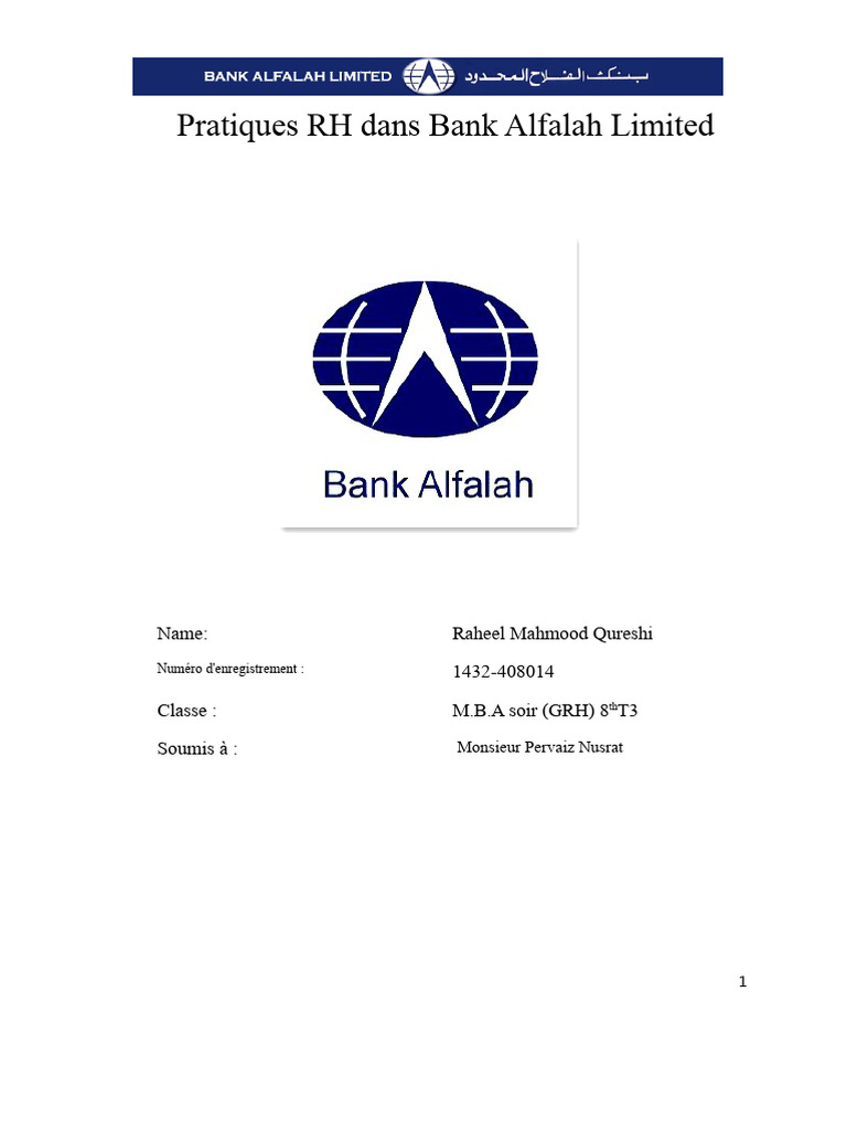 Pratiques RH chez Bank Alfalah Limited | PDF | Gestion des ressources ...