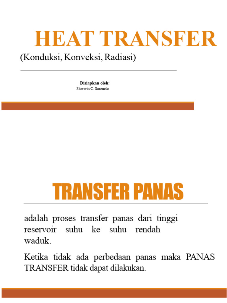 Proses Transfer Panas: Konduksi, Konveksi, Radiasi | PDF