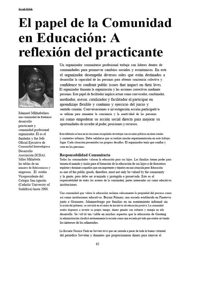Rol de la Comunidad en la Educación | PDF | Aprendizaje | Comunidad