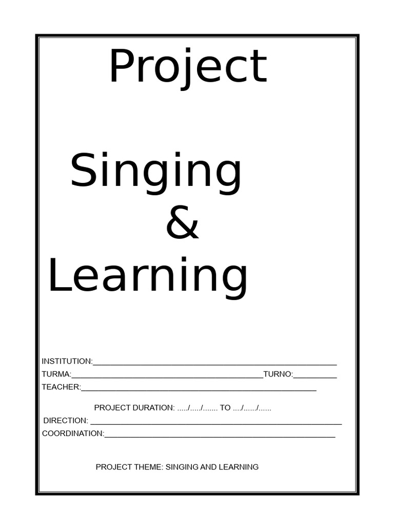 Singing and Learning Project Overview | PDF | Cognition | Psychological ...