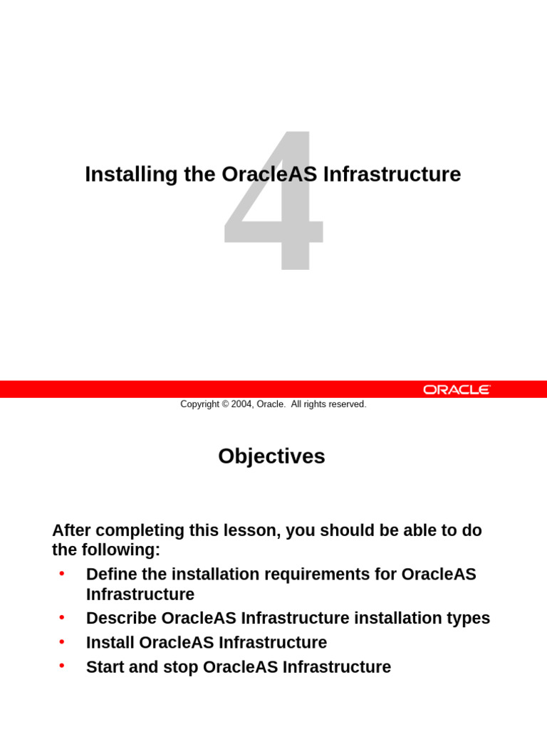 Installing The Oracleas Infrastructure | PDF | Oracle Corporation ...