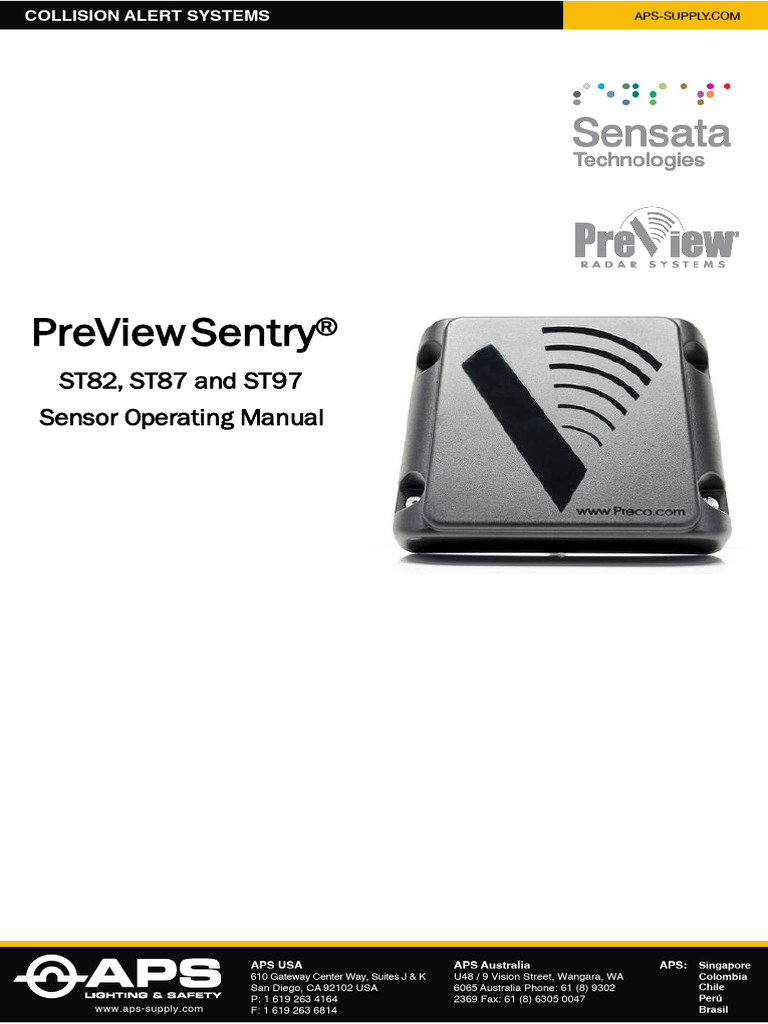 PREV Sentry Sensor Operating Manual 2023 | PDF | Radar | Electrical ...