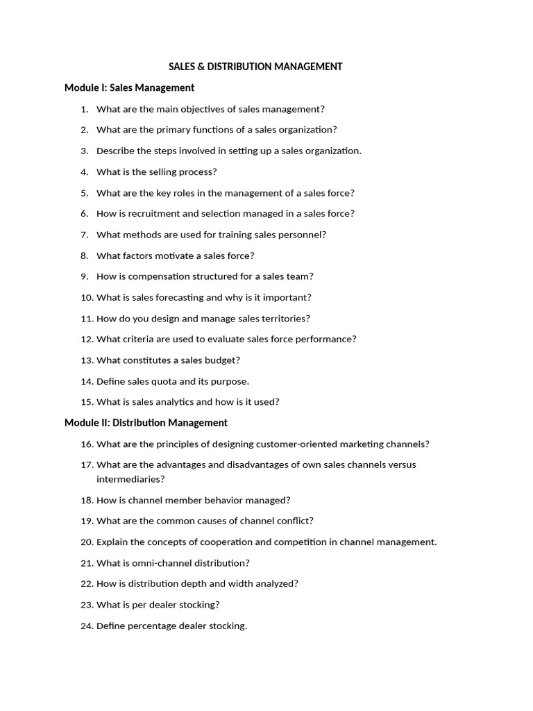 SDM Questions | PDF | Logistics | Supply Chain Management