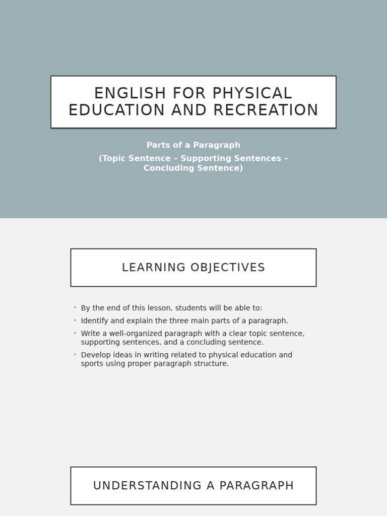 Paragraph Structure in PE Writing | PDF | Paragraph | Experience