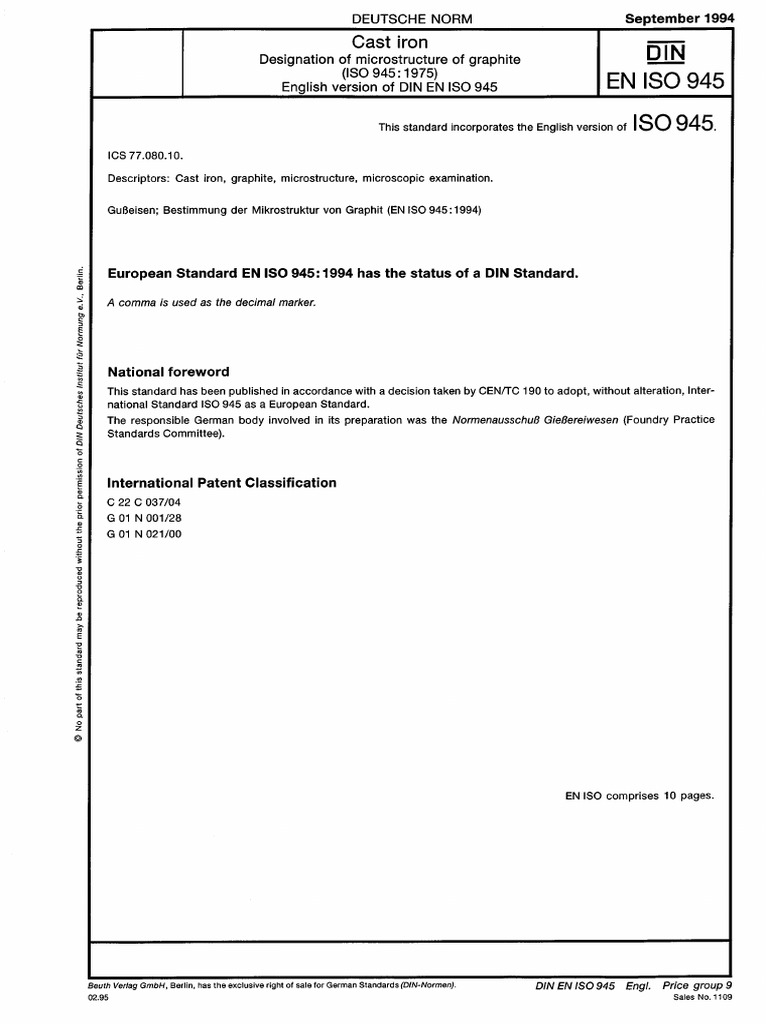 Din en Iso 945 1994 Compress | PDF