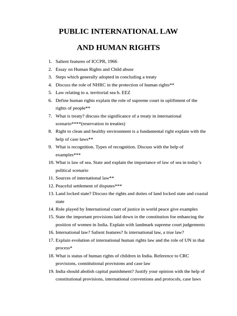 International Law and Human Rights Overview | PDF | Human Rights ...