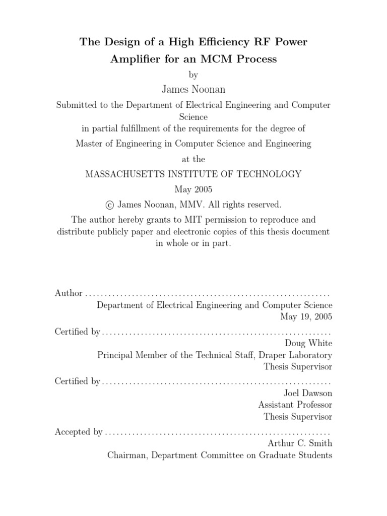 High Efficiency RF Power Amplifier Design | PDF | Amplifier | Field ...