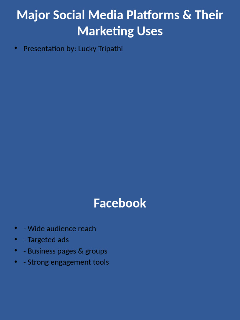Social Media Platforms for Marketing | PDF