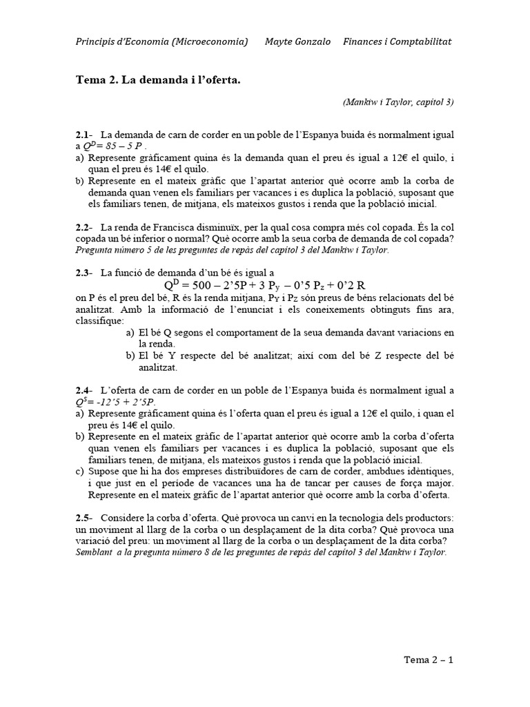 PP Micro Tema 2 Preguntes 2025 26 | PDF