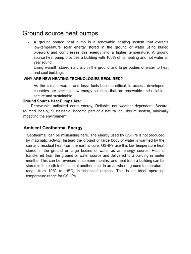 Ground Source Heat Pumps Explained | PDF | Heat Pump | Heat