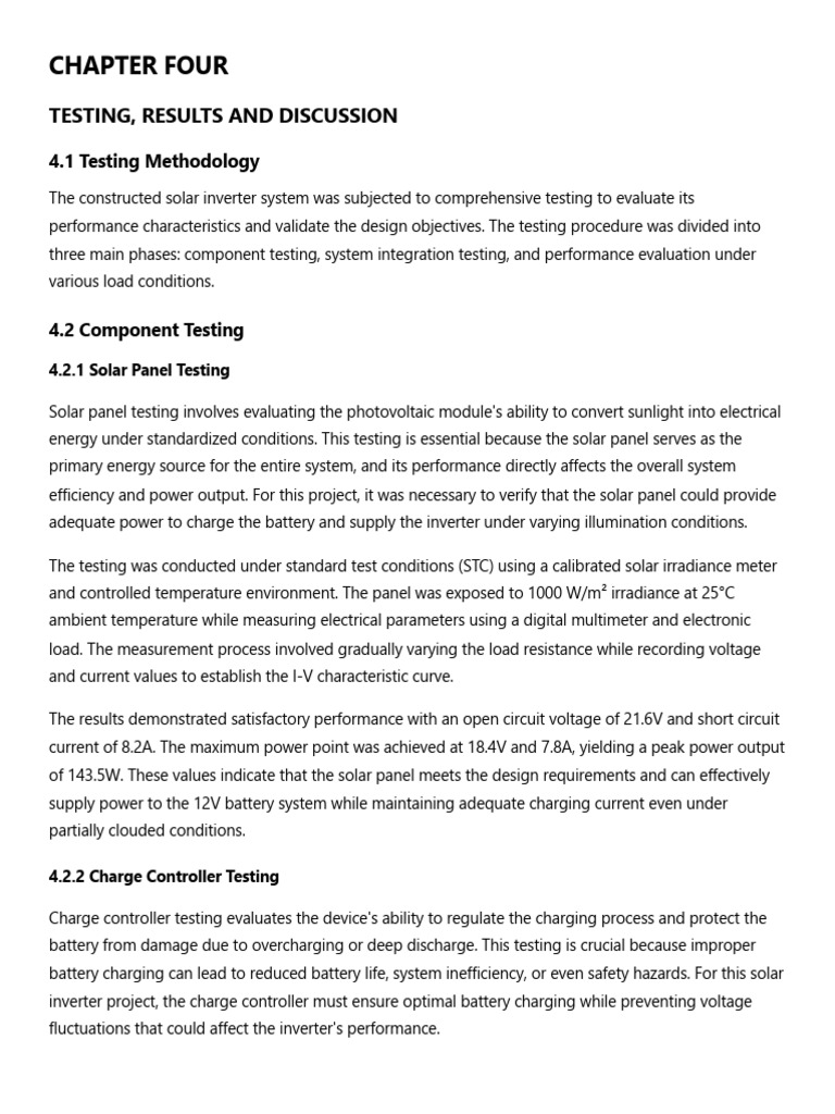 Solar Inverter Testing and Performance Analysis | PDF | Power Inverter ...