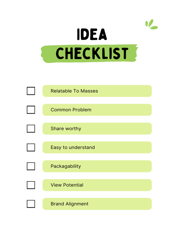 Minimalist Green & White Everyday Sustainability Checklist | PDF