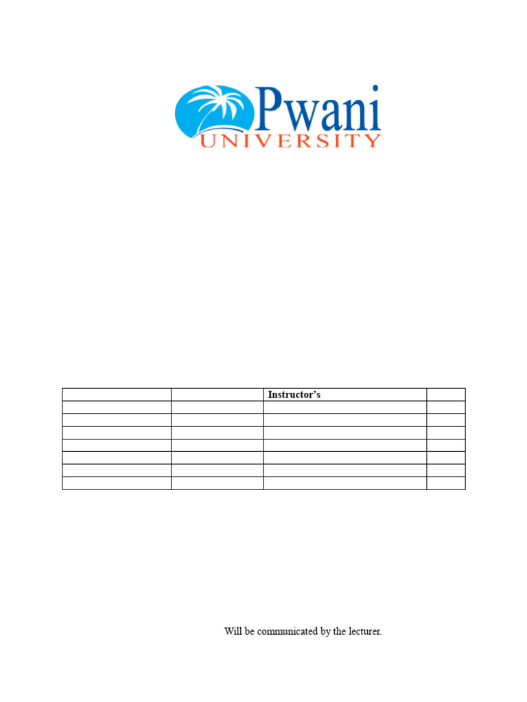 Cover Page and Groups' Instructions (Dip) | PDF