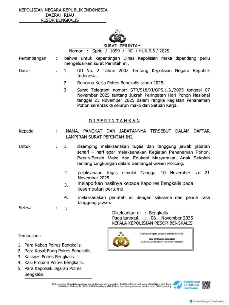 Sprin Peringatan Hari Pohon Nasional 2025 | PDF