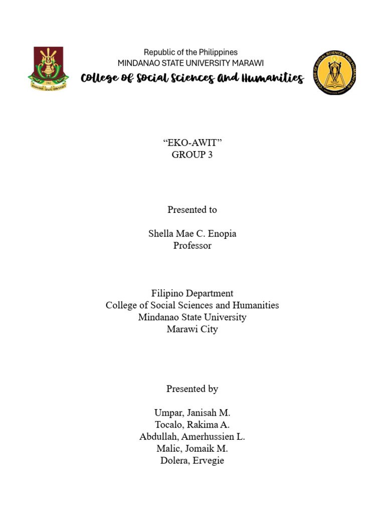Eko Awit 1 | PDF