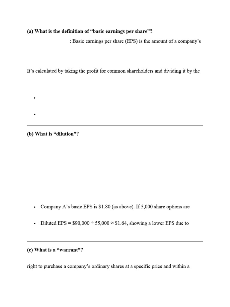 Eps Advance | PDF | Earnings Per Share | Option (Finance)