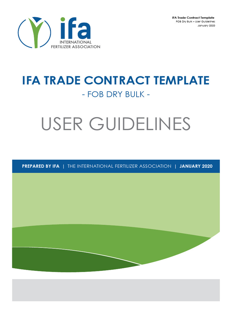 2020 IFA UserGuidelines TradeContract FOB | PDF | Private Law | Business