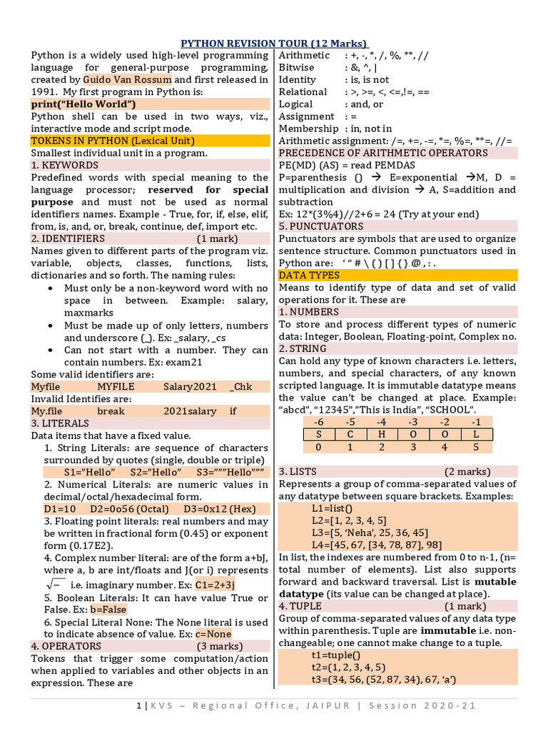 Python Programming Basics Guide | PDF | Parameter (Computer Programming ...