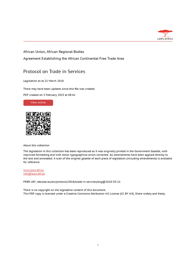 Protocol On Trade in Services | PDF | Treaty | Creative Commons License