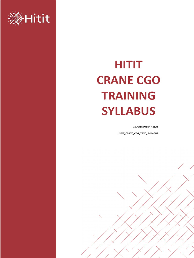 Crane CGO Training Syllabus Overview | PDF | Personal Computers | Computing
