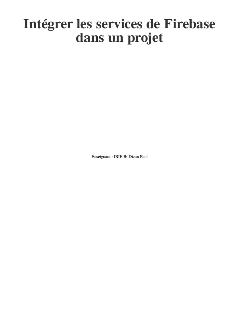 Intégration de Firebase avec Firestore | PDF | Langage de balisage ...